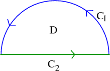 Counterclockwise oriented upper half disk